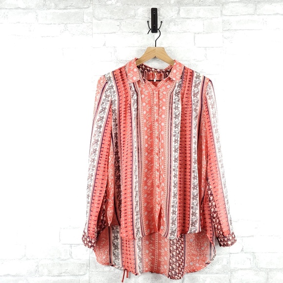 Free People Tops - Free People sheer floral blouse | Size S